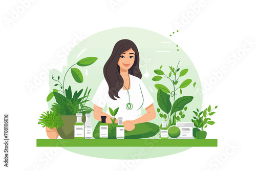 Naturopathy Plant-based Medicine vector flat isolated vector style illustration