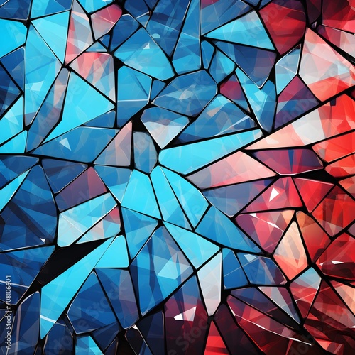 Broken Glass Background  Kaleidoscope effect. Transparent Straight Line