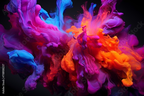 Intense magenta and vivid emerald liquids colliding with explosive energy, forming an abstract display that ignites the senses, expertly recorded by an HD camera