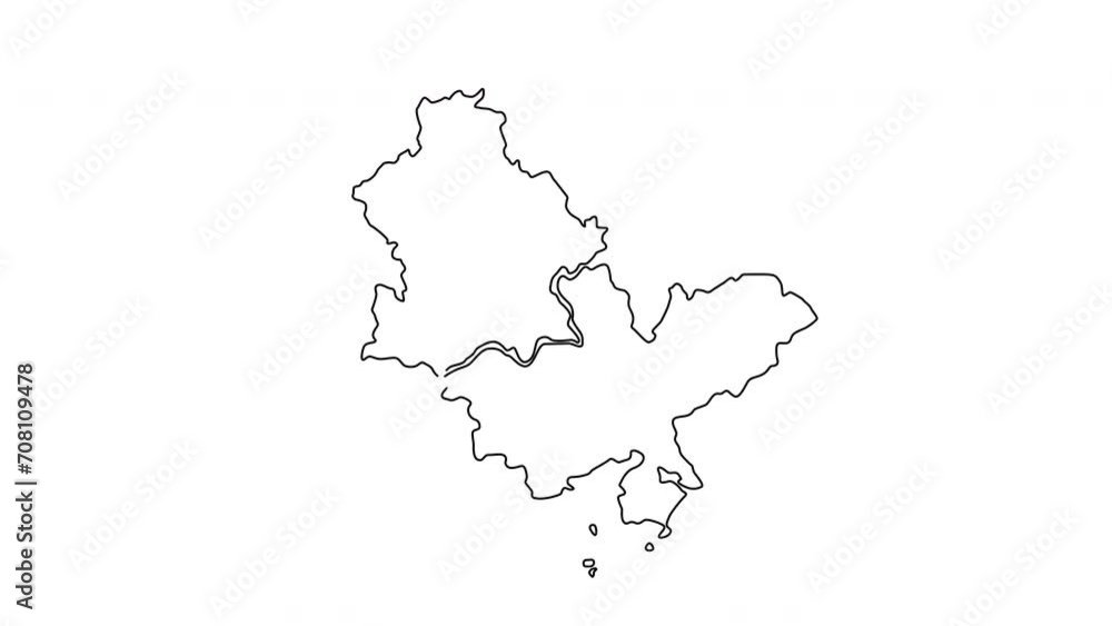 animated sketch of a map of the city of Huizhou in China animated sketch of a map of the city of Huizhou in China