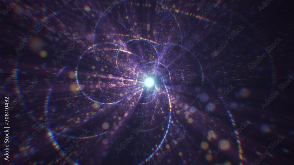 3D rendering of an abstract digital tunnel in cyberspace made of particles 3D rendering of an abstract digital tunnel in cyberspace made of particles