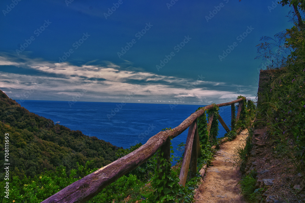 Cinque Terre views of hiking trail along seaside villages on the Italian Riviera coastline. Liguria, Italy, Europe. 2023 Summer.
Cinque Terre views of hiking trail along seaside villages on the Italian Riviera coastline. Liguria, Italy, Europe. 2023 Summer.