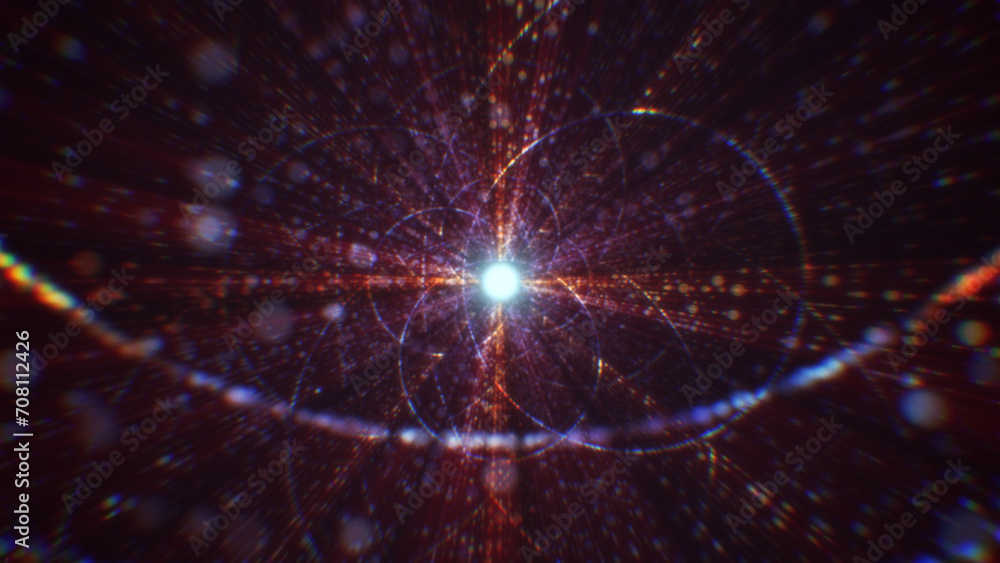 Naklejka premium 3D rendering of an abstract digital tunnel in cyberspace made of particles