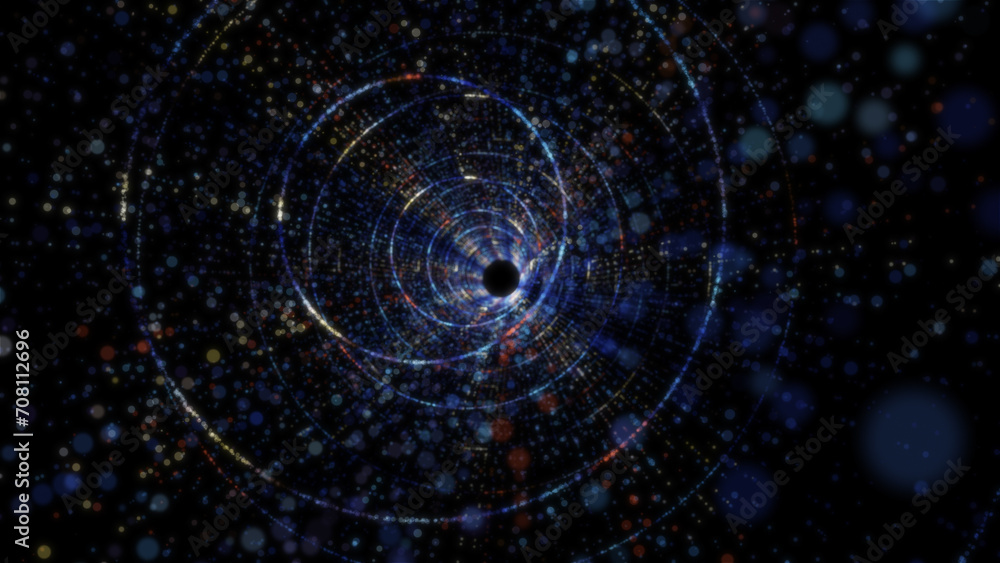 3D rendering of an abstract digital tunnel in cyberspace made of particles 3D rendering of an abstract digital tunnel in cyberspace made of particles