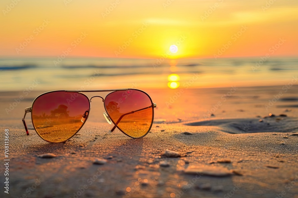 custom made wallpaper toronto digitalA pair of stylish sunglasses on a sandy beach at sunset