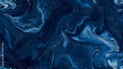 Smooth midnight blue marbled surface background or wallpaper or website or header, copy text space for words