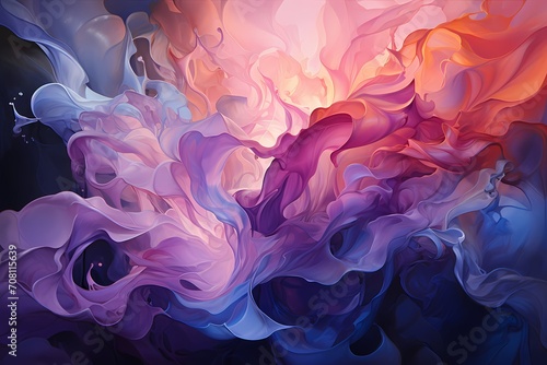 Iridescent silver and amethyst liquids swirling, producing a surreal and captivating wallpaperr