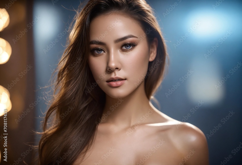 Naklejka premium Hot model closeup