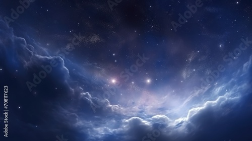 Fantasy beautiful space background of the night with starry sky. AI generated image © orendesain99