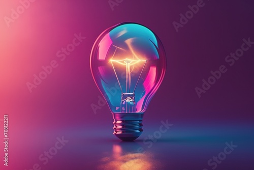 light bulb on red background photo
