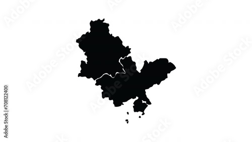 Animation forms a map of Huizhou city in China photo