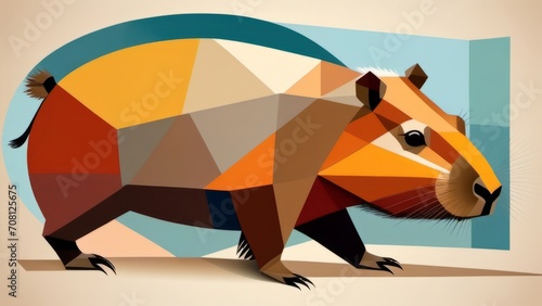 capybara cubist style ai generated