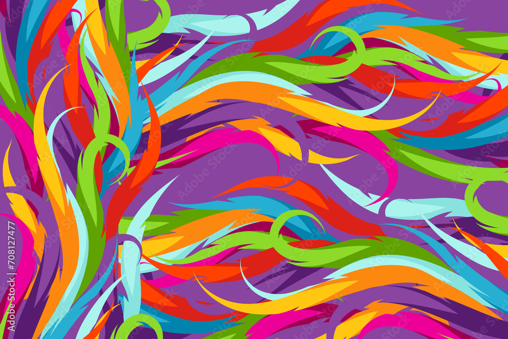 Naklejka premium Abstract Swirl Waves Pattern Illustration Background