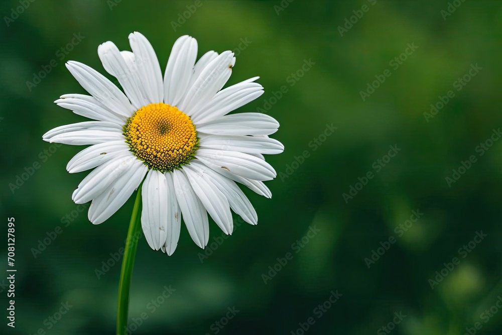 Fototapeta premium Single daisy with petals fluttering in the gentle breeze