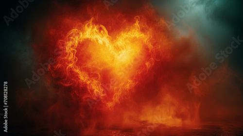 A flaming heart. 