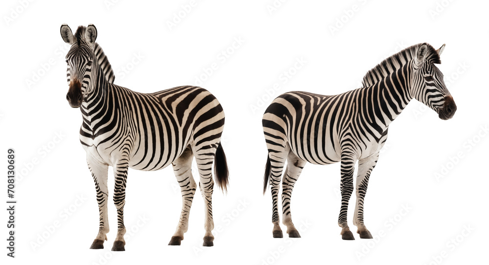 Fototapeta premium zebra on transparent background, PNG format