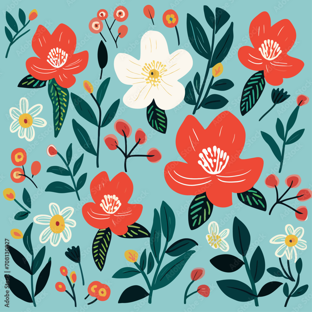 vector garden botanical element collection set vector garden botanical element collection set