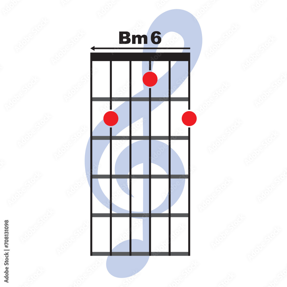 Bm6  guitar chord icon