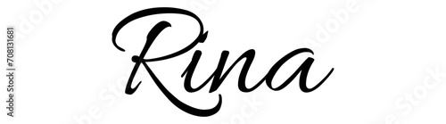 Rina- black color - female name - ideal for websites, emails, presentations, greetings, banners, cards, books, t-shirt, sweatshirt, prints, cricut, silhouette,		

