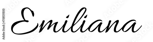 Emiliana - black color - female name - ideal for websites, emails, presentations, greetings, banners, cards, books, t-shirt, sweatshirt, prints, cricut, silhouette,		

