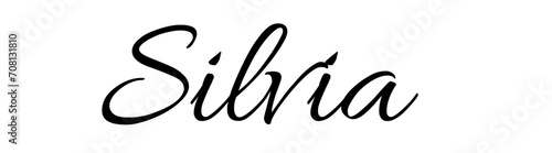 Silvia - black color - female name - ideal for websites, emails, presentations, greetings, banners, cards, books, t-shirt, sweatshirt, prints, cricut, silhouette,		

