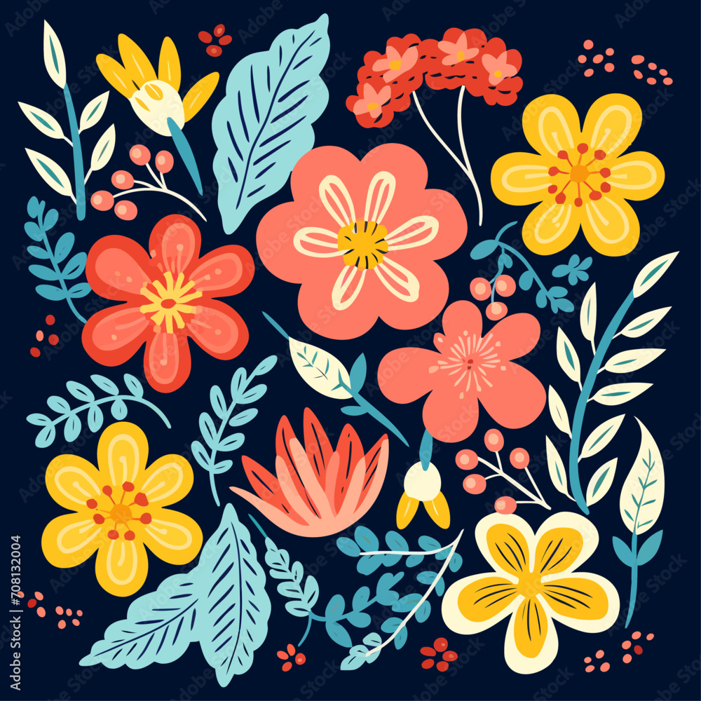 Obraz premium vector garden botanical element set