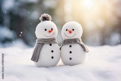 Muñeco de nieve en invierno