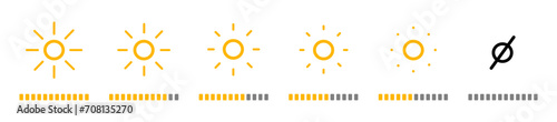 Bright vector dimmer icon. contrast icon. screen contrast level. day and night, dark and light modes. vector eps10