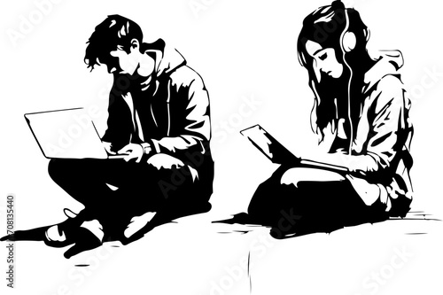 Verschiedene Vektorgrafiken aus den Bereichen: vektor, grafik, illustration, mensch, bar, abstrakt, sketch, Skizze, Silhouette, schwarz, weiß, black, white, 
