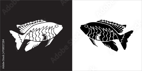 Illustration vector graphics of fish icon