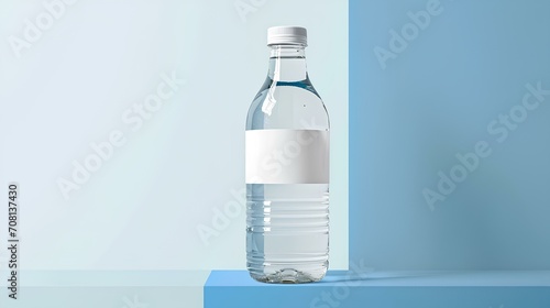 water bottle mockup with a customizable label for adding text. generative AI