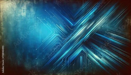 Futuristic Abstract Blue Technology Background, Digital Concept