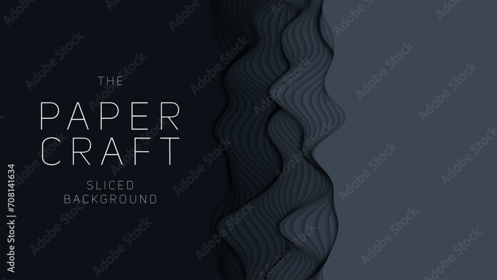 Dark paper layers. 3D abstract gradient papercut. Colorful origami shape concept Dark paper layers. 3D abstract gradient papercut. Colorful origami shape concept