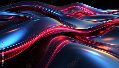 Abstract wave pattern in vibrant colors, digitally generated generated by AI
