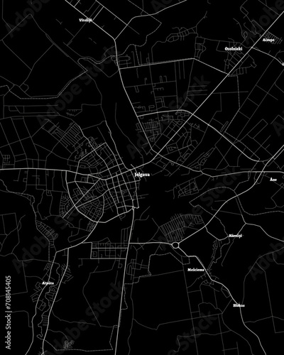 Jelgava Latvia Map, Detailed Dark Map of Jelgava Latvia photo