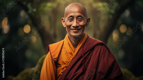 A Buddhist monk smiles