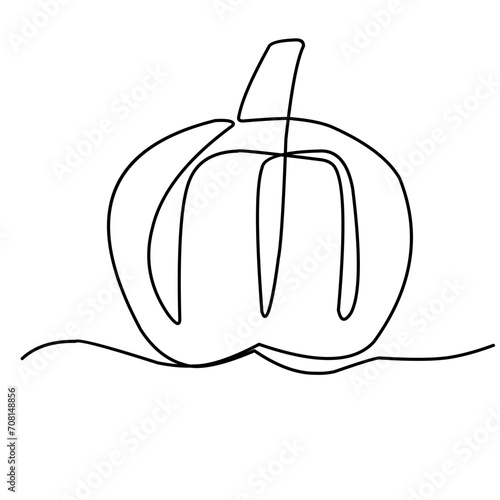 continuous single line art pumpkin