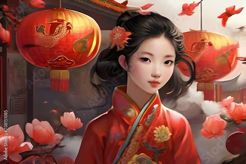 girl in chinese dress