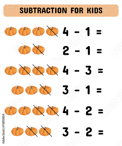 Billede på lærred Math Worksheet Design For Kids