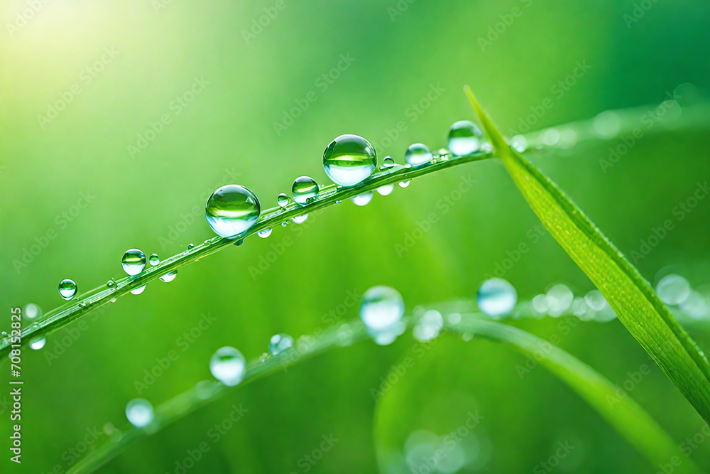 Hyper macro grass. Green nature background. Water dew. Hyper macro grass. Green nature background. Water dew.