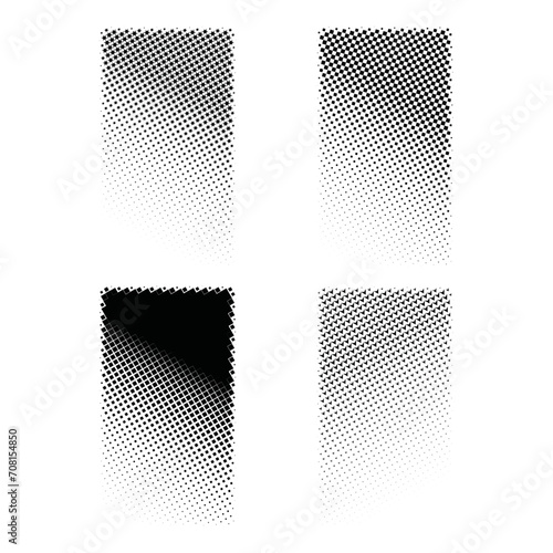 Halftone medios tonos rectangular con patrones divertidos
 photo