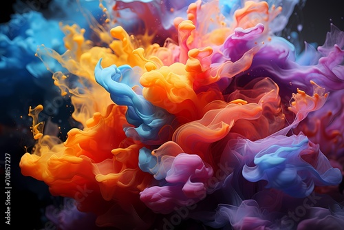 Liquid rainbows swirling in symphony, creating a breathtaking abstract wallpaper
