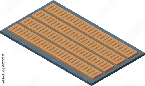 Textile door mat icon isometric vector. Space indoor house. Step front