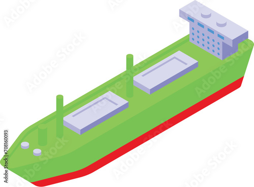 Ship maritime container icon isometric vector. Water delivery. Truck ocean