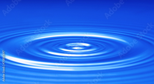 closeup, macro of circular waves on a water surface, caused by a falling water drop