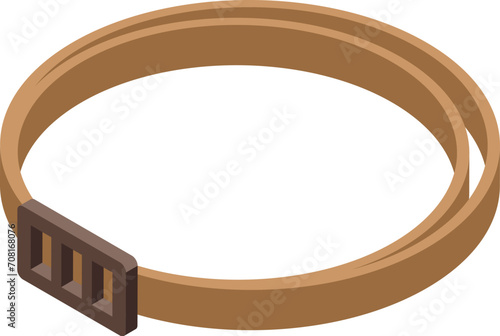 Flea collar thin icon isometric vector. Pet care fur. Animal health