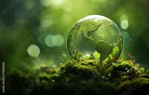 Grüne vernetzte moderne Welt, Umweltschutz gegen den Klimawandel, Ökologisch wertvolle Erde
