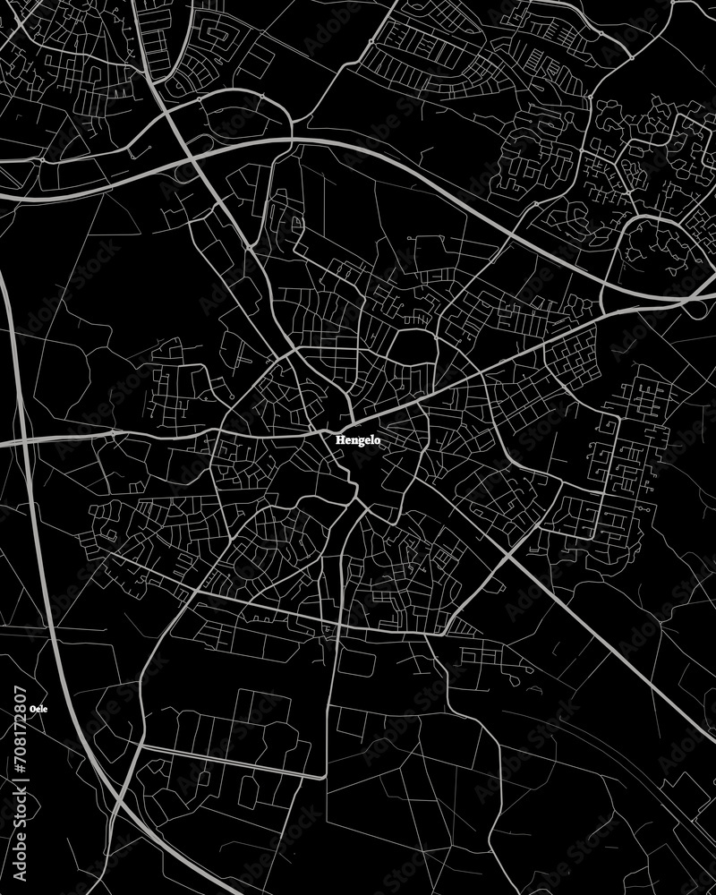 Hengelo Netherlands Map, Detailed Dark Map of Hengelo Netherlands