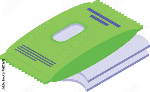 Tattoo studio wipes icon isometric vector. Supply ink. Kit removal