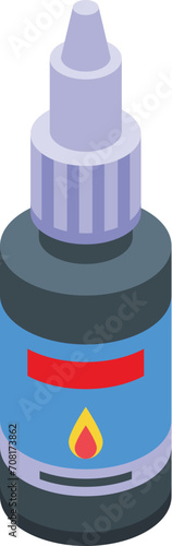 Tattoo colorful ink bottle icon isometric vector. Studio tool. Fashion beauty
